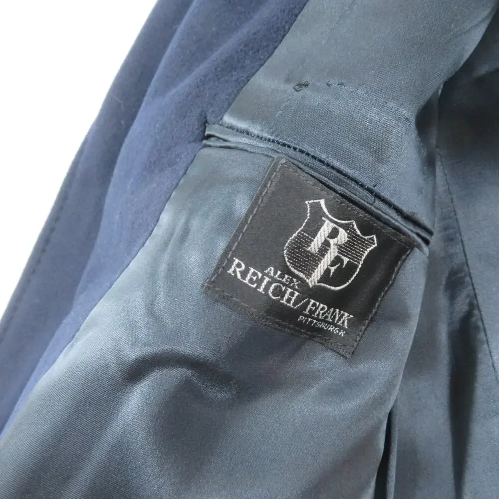 Malcolm Kenneth Cashmere Trench Coat Jacket Blue Mens 42R Reich Frank 1970s